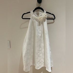 White flora midi dress